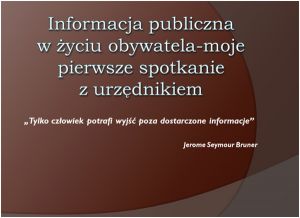 Informacja publiczna w życiu obywatela